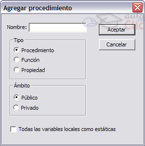 agregar procedimiento