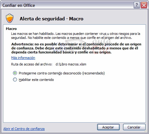 Confiar en Macros