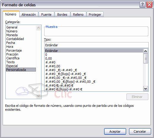 formato personalizado
